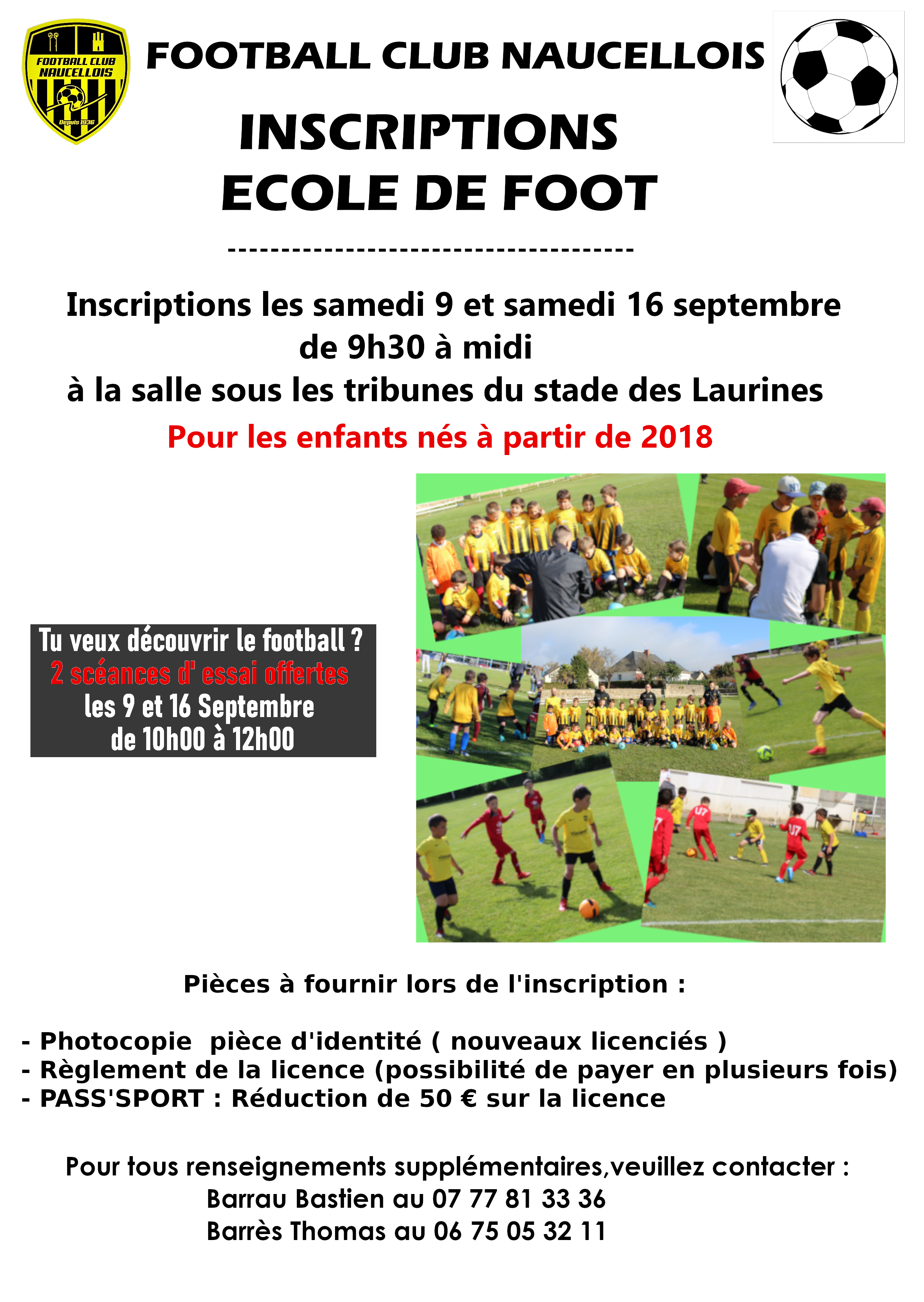 inscriptions ecole de foot 2 2023-24